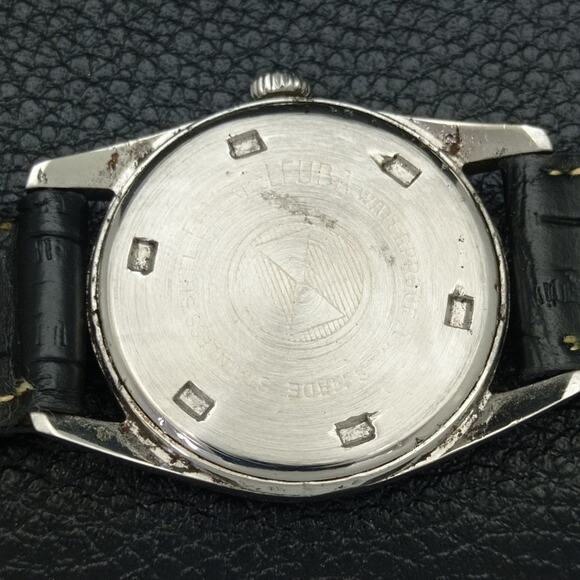 Vintage 1979 Favre Leuba Manual Mens Silver Watch W/Leather Strap - Picture 8 of 8